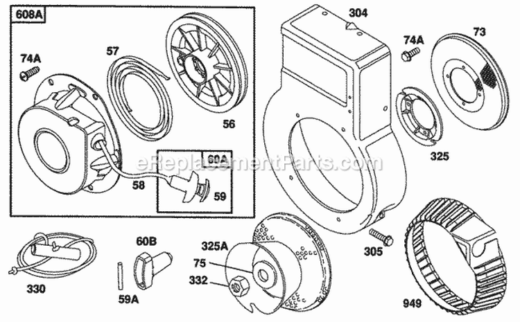Page D Diagram and Parts List for 082232-0386-01  Briggs and Stratton Engine